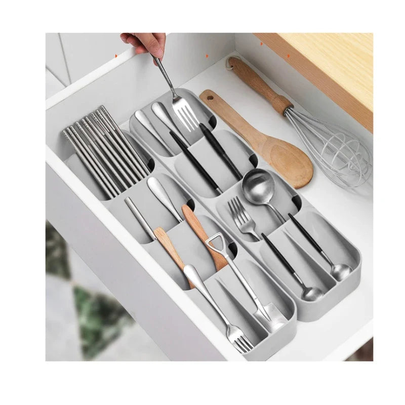 Cutlery Organizer Box – Knife, Fork & Spoon Compartment Storage Cutlery Organizer Box Qme