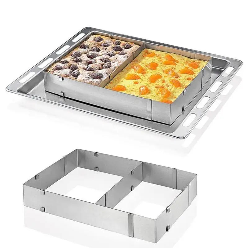 Adjustable Stainless Steel Rectangular Mousse Cake Ring Mold Cake Ring Mold Qme