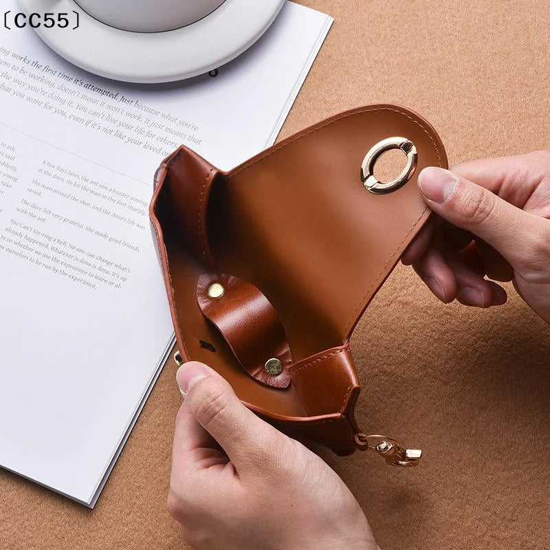 PU Leather Sunglasses Case – Portable Hanging Neck Glasses Bag Eyeglass Case Qst