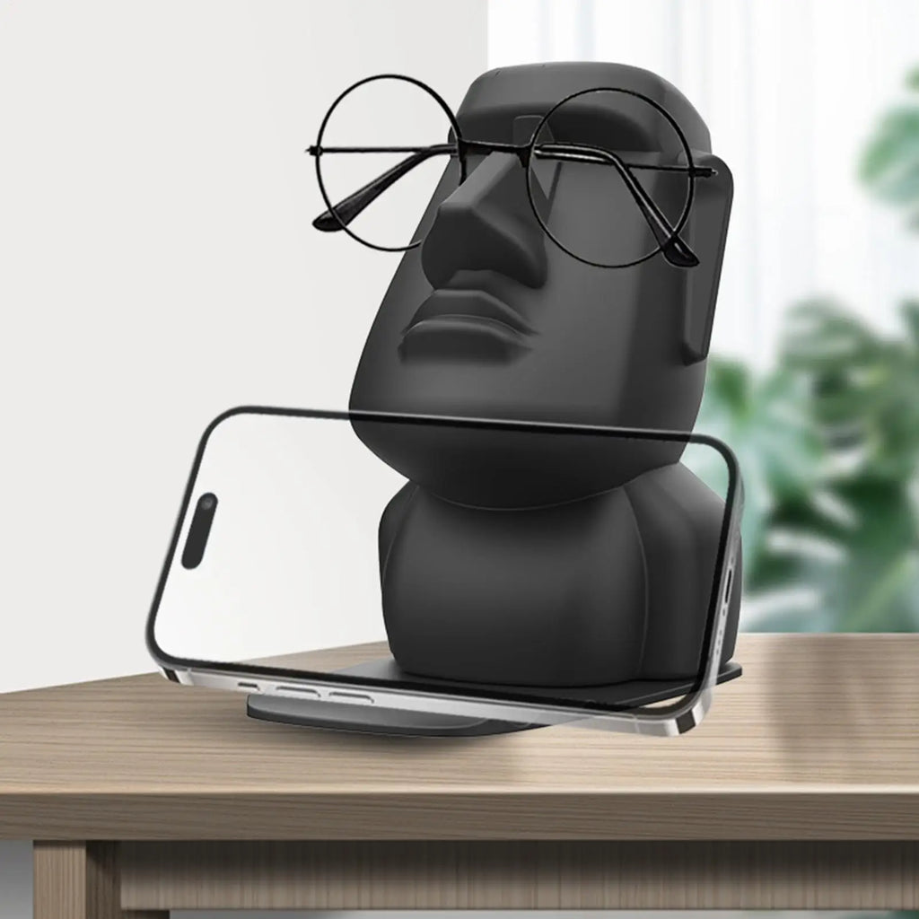 Easter Island Head Eyeglass Holder Stand | Desk Organizer Eyeglass Holder Stand Qme