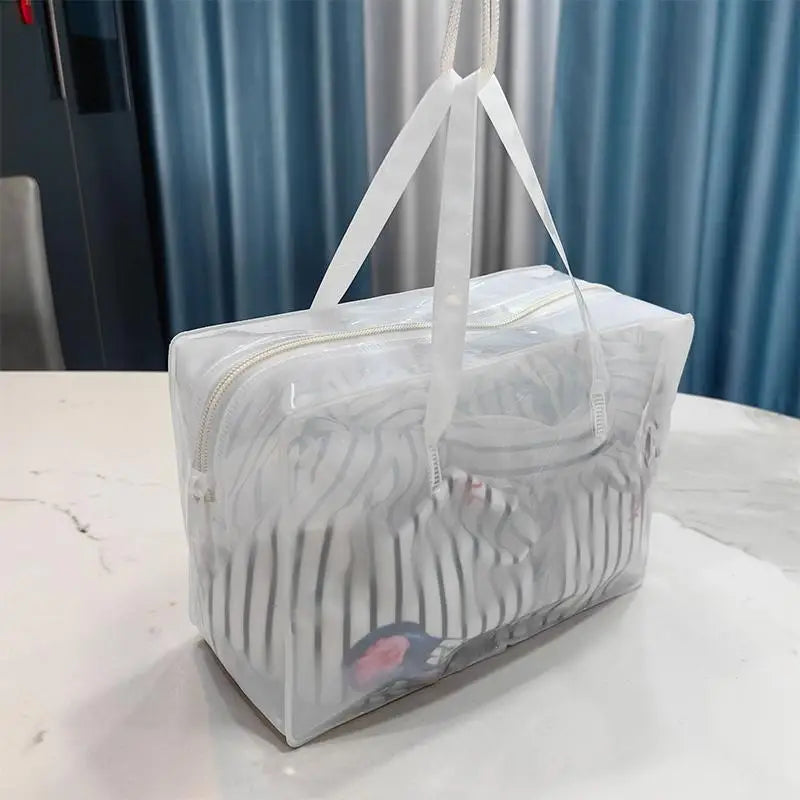 Wet Dry Separation Travel Toiletry Bag – Large Waterproof Travel Toiletry Bag Qme White