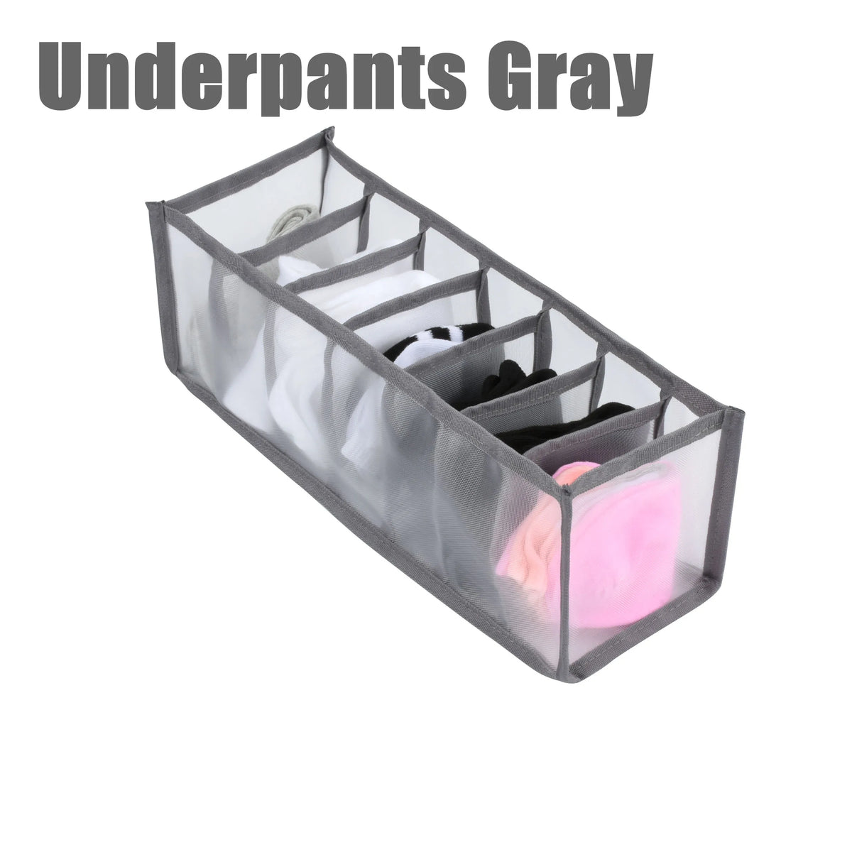 Non-Woven Clothing Storage Organizer Box | Drawer Divider Clothing Drawer Organizer Qme Underpants-Gray