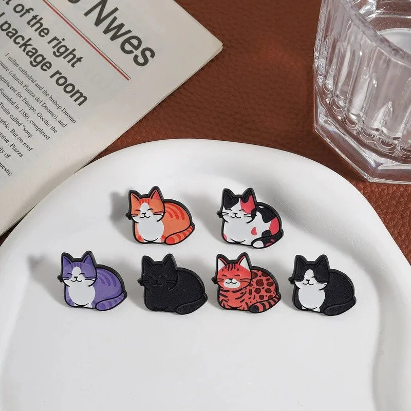 Cute Kitten Enamel Brooch – Cartoon Cat Lapel Pin Badge Enamel Lapel Pin Qme