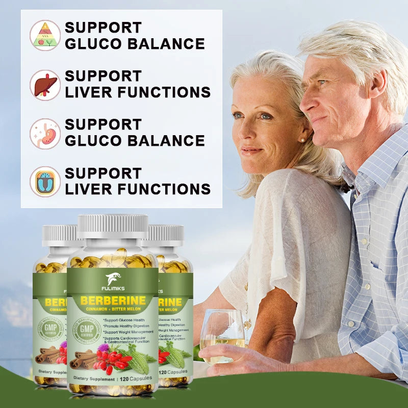 Berberine Capsules – Ceylon Cinnamon, Bitter Melon & Milk Thistle Herbal Supplement Qst