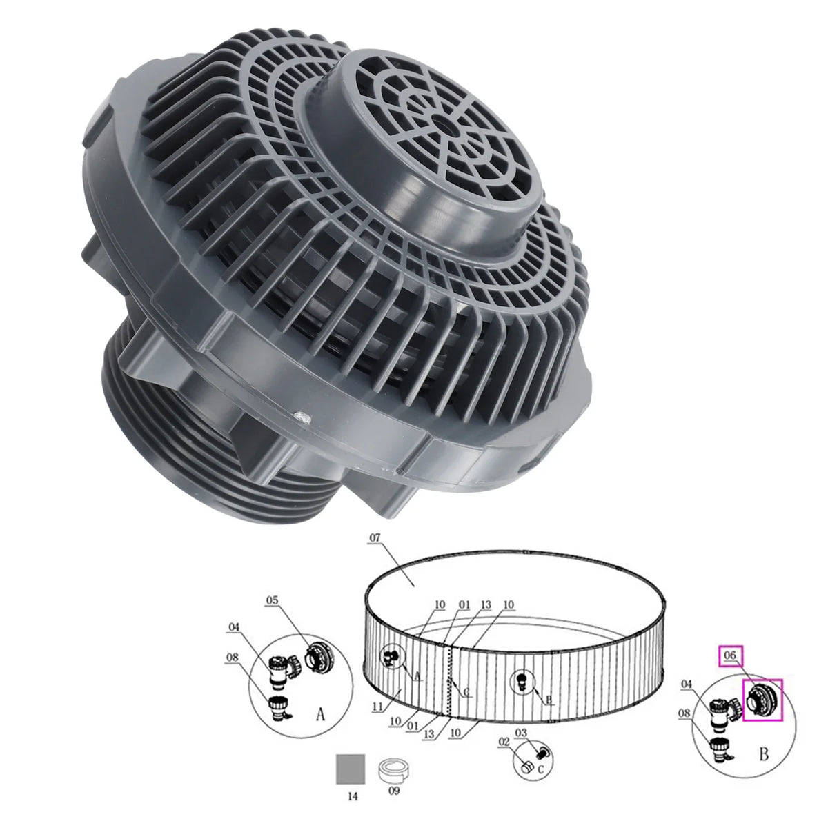 Swimming Pool Outlet Filter for Coleman & INTEX Pools Pool Outlet Filter Qme