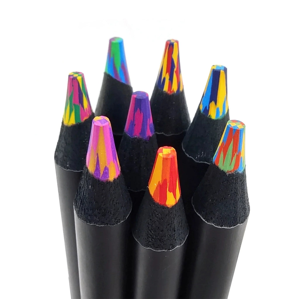 Rainbow Gradient Pencils 8 & 16 Pack – No-Dust, Dreamy Colors Colored Pencil Set Qme