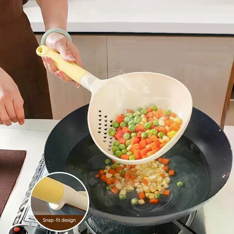 Dual-Use Dumpling & Noodle Scoop with Drain Colander | Qme Dumpling Noodle Scoop Qme