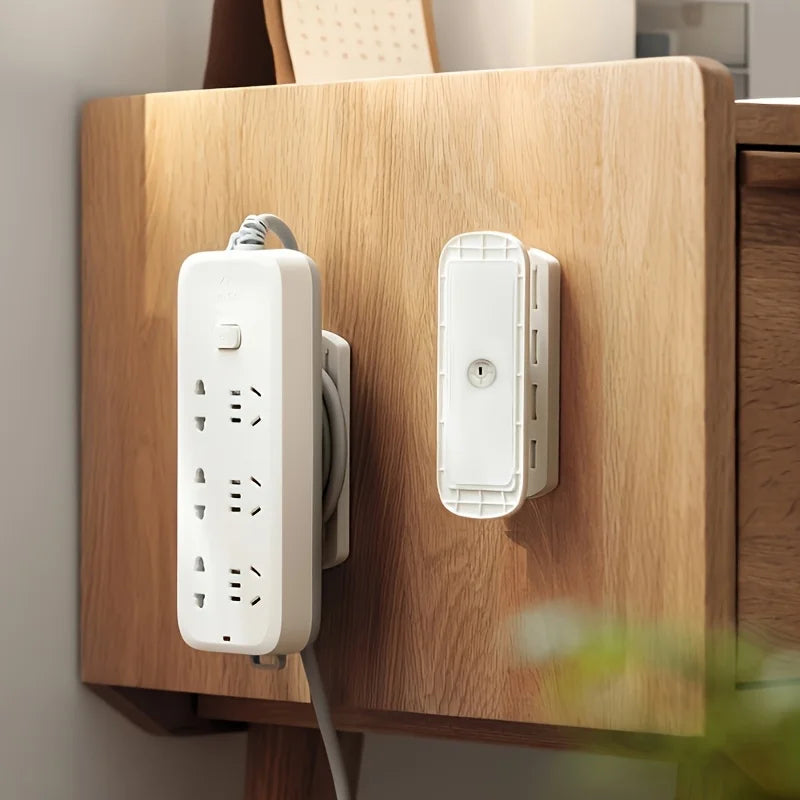 Wall Mounted No-Drill Socket & Router Holder | Plug-In Organizer Cable & Cord Organizer Qme