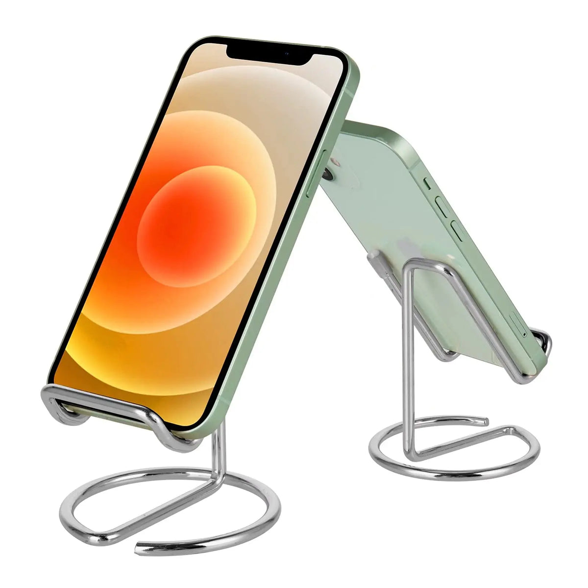 Metal Wire Cell Phone Stand & Business Card Holder Desk Desk Phone Stand Qme Silver