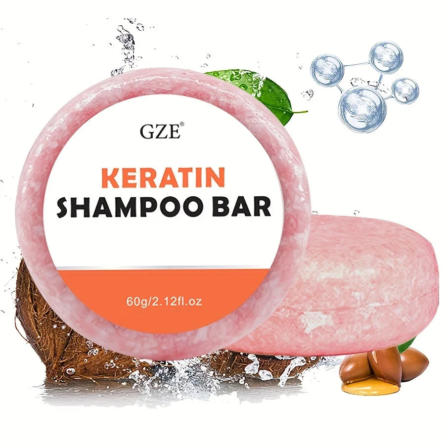 Keratin Shampoo Bar – Thickening for Curly, Frizzy & Dry Hair Keratin Shampoo Bar Qme
