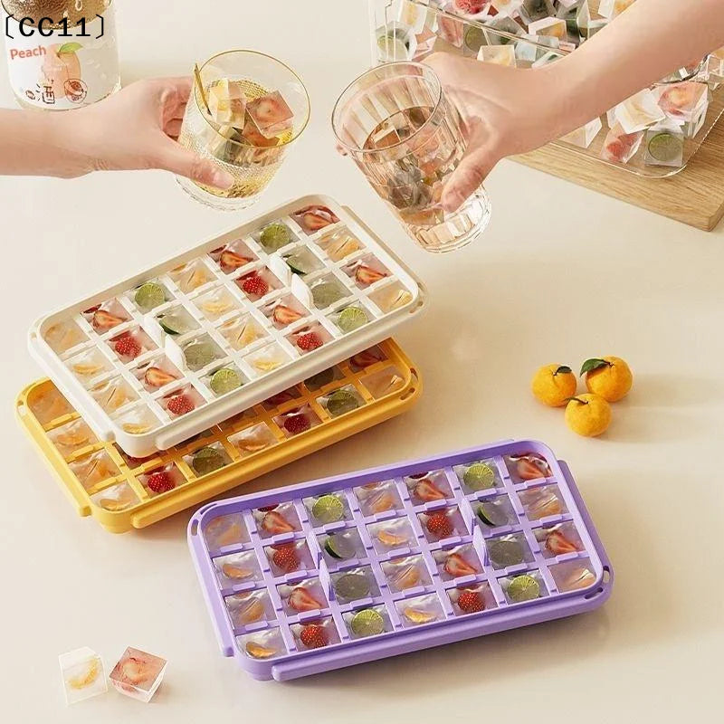 84-Cube Ice Tray with Lid & Storage Bin | BPA-Free 3-Layer Set Ice Cube Tray Set Qme