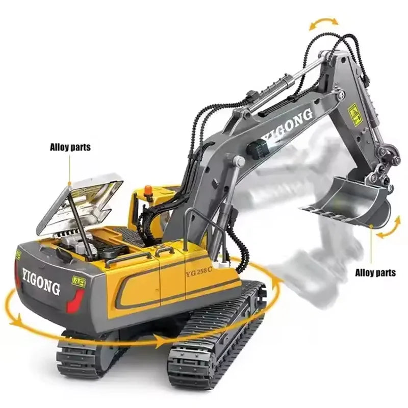 RC Remote Control Excavator Dump Truck Bulldozer Toy for Kids RC Construction Toy Qme