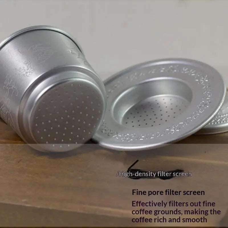 Portable Aluminum Vietnamese Coffee Dripper Filter – Compact Coffee Dripper Filter Qme