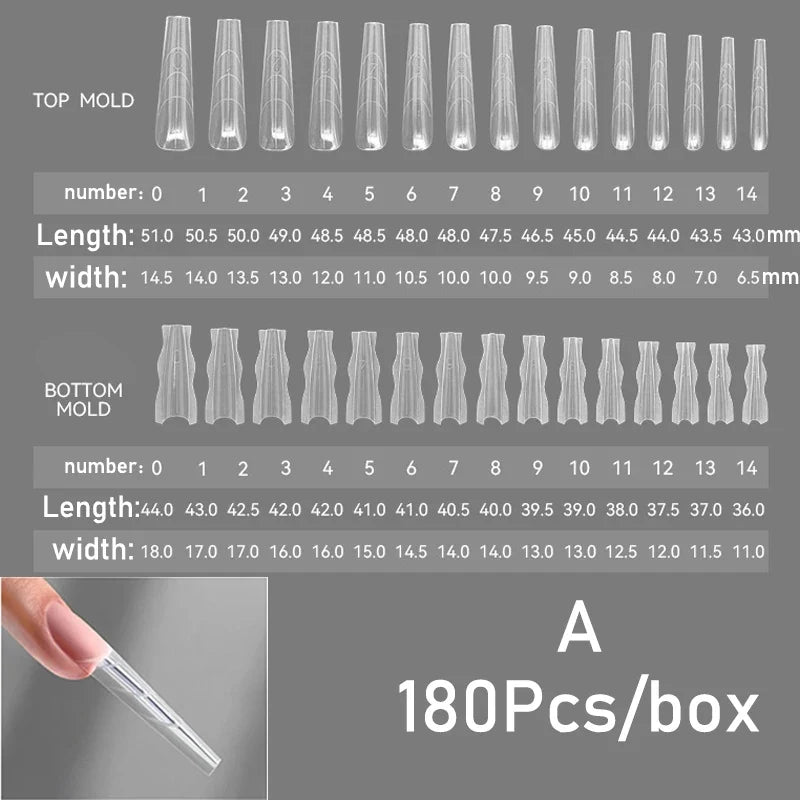 Sandwich Dual Nail Forms 15 Sizes – Coffin & Almond Extensions Nail Extension Forms Qme F47S-F47X