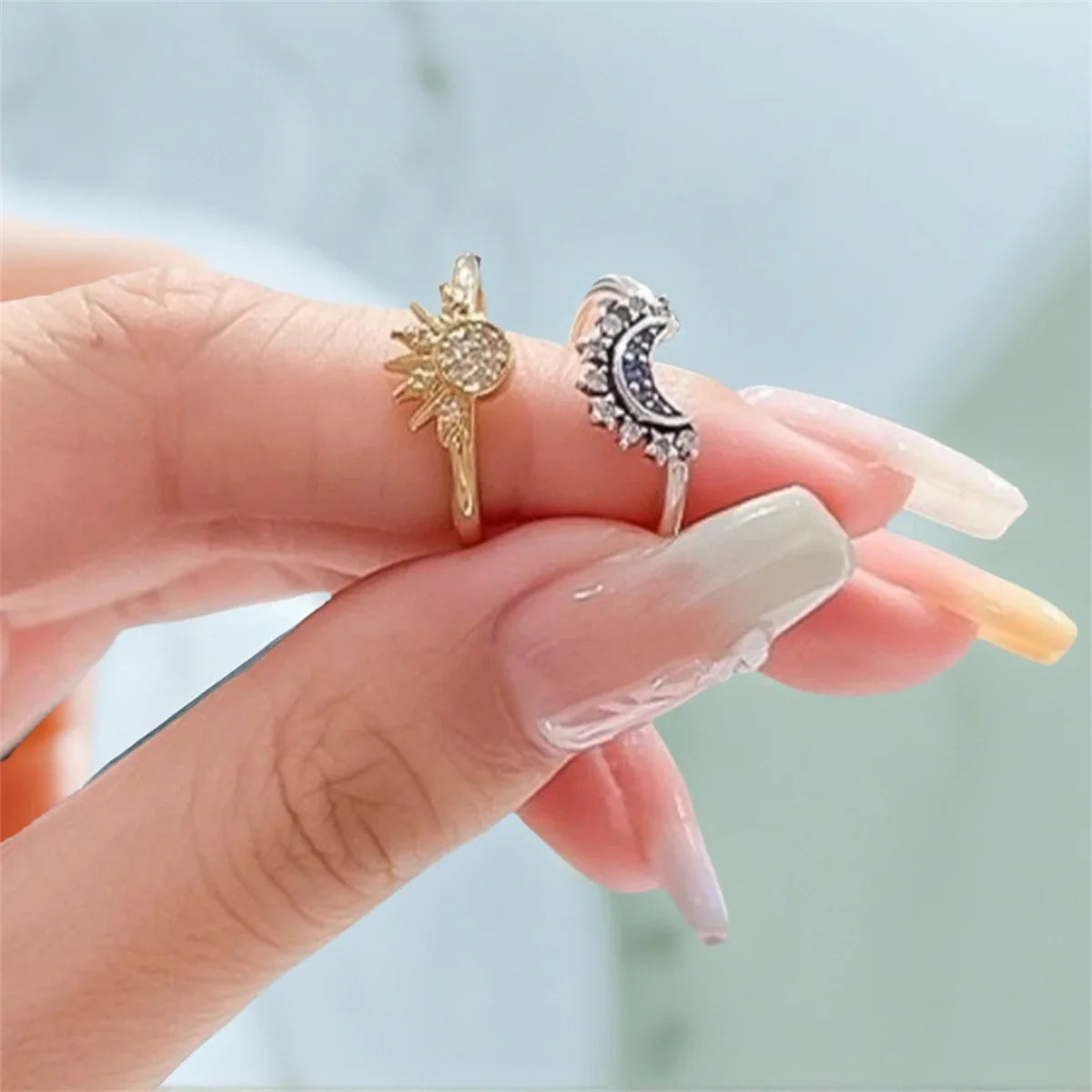 Star Moon Sun Ring Women – Elegant Engagement & Wedding Ring Fashion Ring Qme