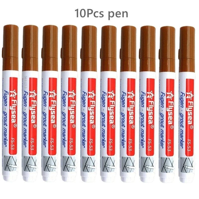 Waterproof Grout Pen Tile Marker – 10 Pack, 18 Colours Grout Repair Pen Qme 10Pcs Tan