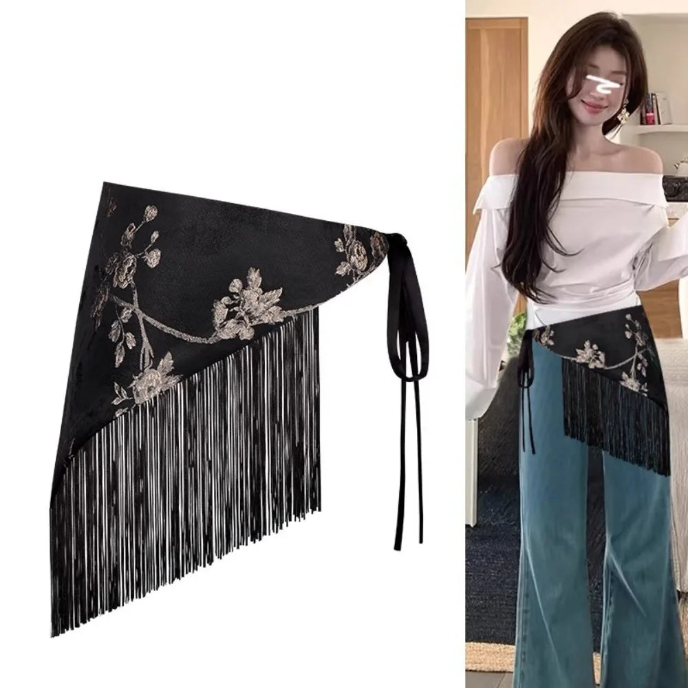 Triangular Tassel Waist Belt Butt Curtain | Boho Ethnic Style Waist Belt Accessory Qme Style 4