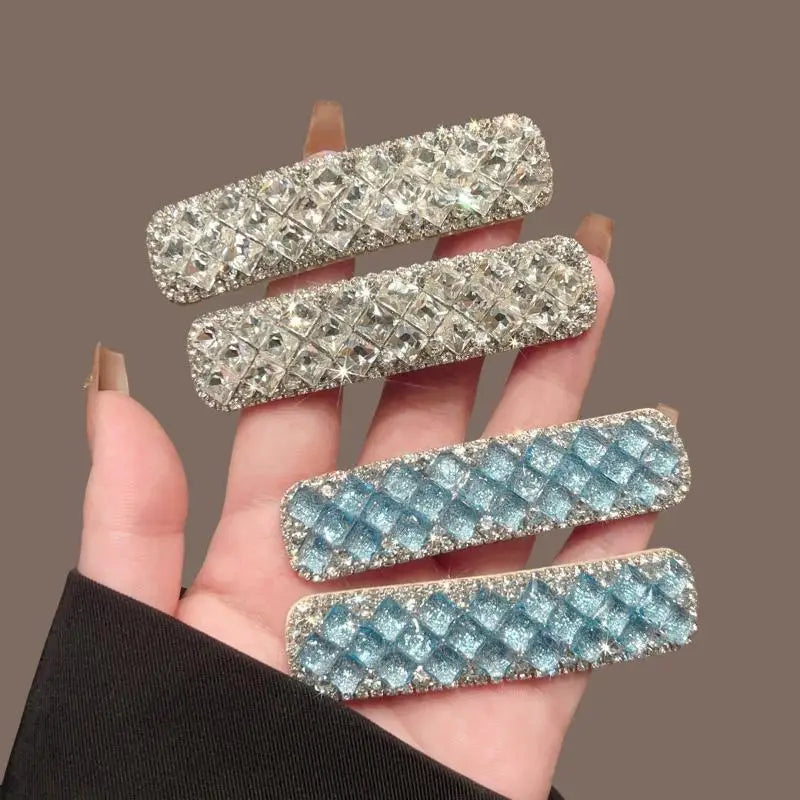 Crystal Zircon Hairpin Set – Rhinestone Side Clip & Bangs Clip Crystal Hair Clip Qst