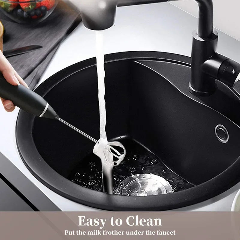 Handheld Electric Milk Frother USB Rechargeable Mini Blender Handheld Milk Frother Qme