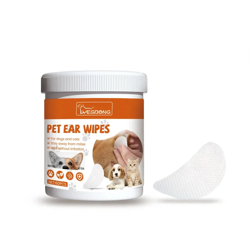 Pet Ear Wet Wipes – Gentle Cleaning & Odor Control 60ct Pet Ear Wipes Qme Default Title