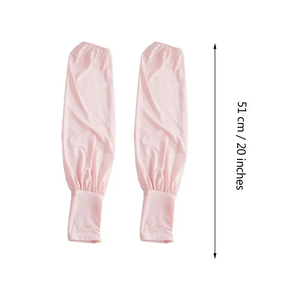 Women's UV Ice Silk Arm Sleeves – Long Sun Cover for Driving UV Arm Sleeves Qme