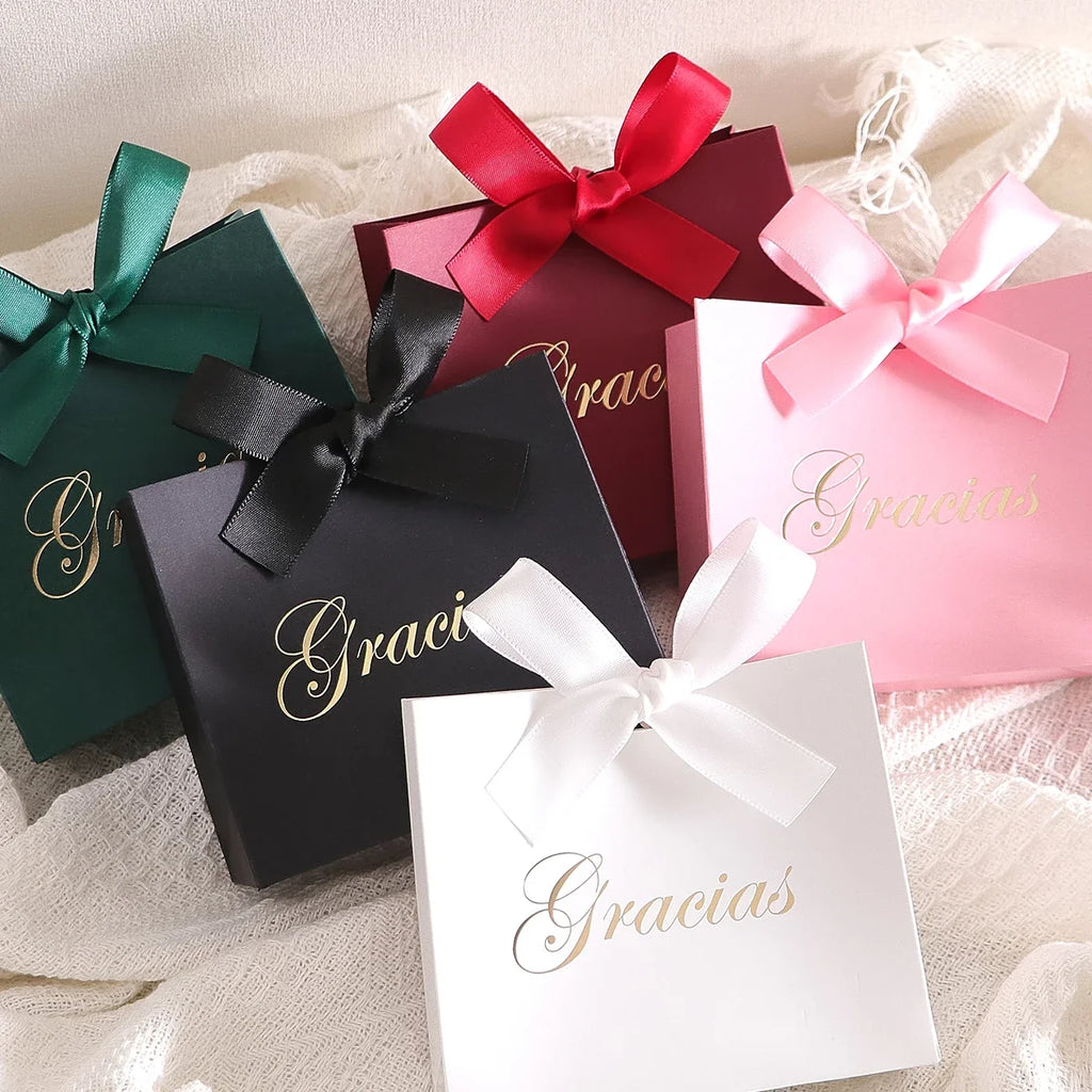 Elegant 5-Piece Gracias Gift Box Set with Ribbon | Snack Boxes Decorative Gift Box Qme