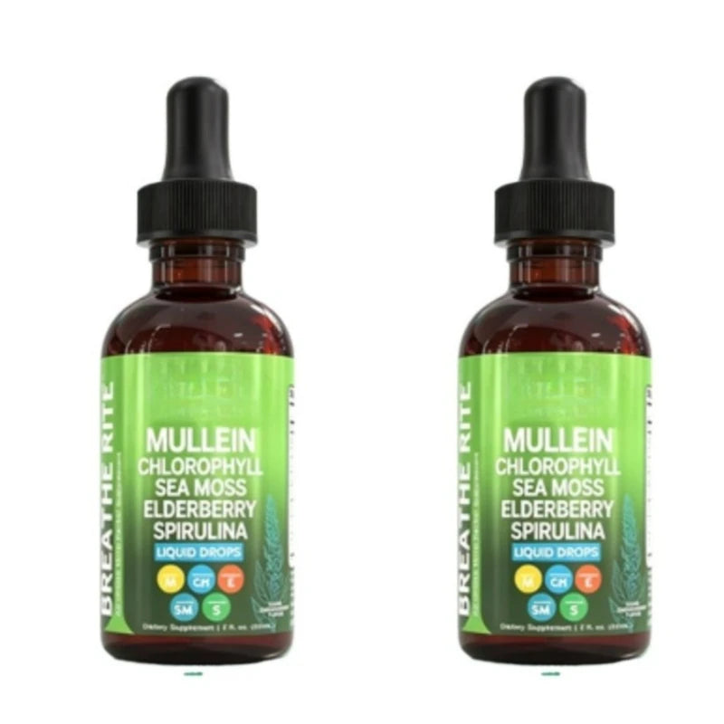 Mullein Leaf Extract Liquid Drops – Chlorophyll Supplement 2 Oz Herbal Liquid Supplement Qst 120 ml(Pack of 2)