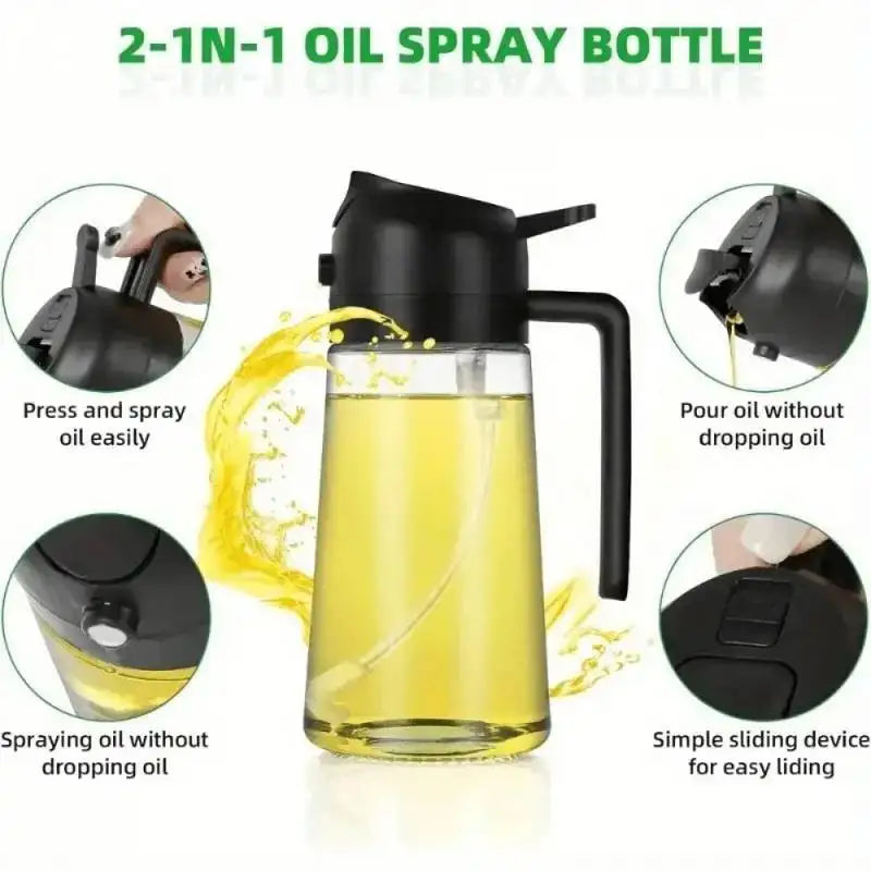 Glass Oil Spray Dispenser Bottle 470ml | BBQ, Baking & Cooking Oil Spray Dispenser Qme
