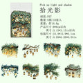 16 Sheets Lamplight Theme PET Stickers for Journals & Scrapbooks Decorative Sticker Sheets Qme A