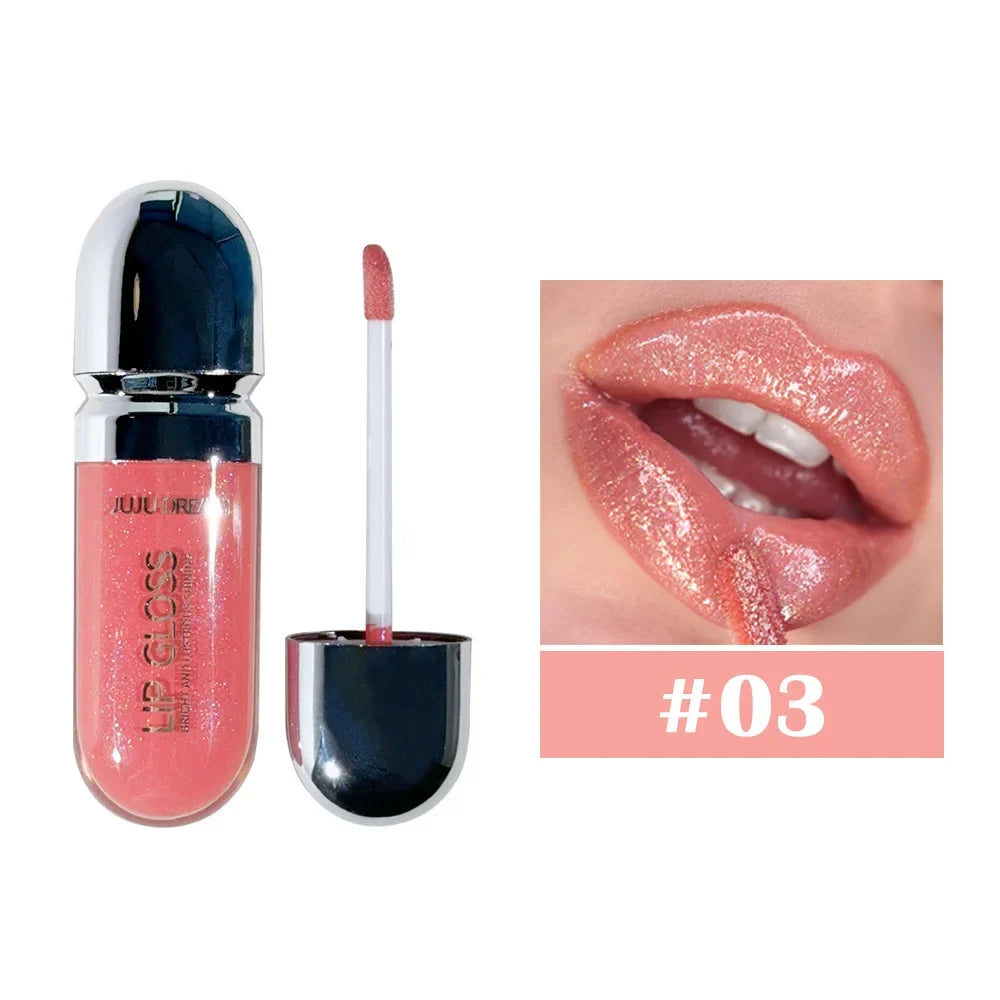 JUJU DREAM Mirror Lip Gloss – Moisturizing Glassy Glaze Tint Mirror Lip Gloss Qme 03