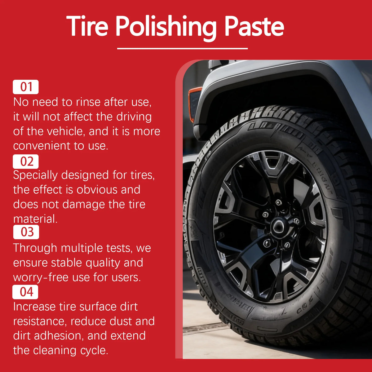 Tire Polishing Paste – Refurbish, Shine & Protect Tires 100g Tire Polishing Paste Qst