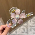 Iridescent Flower Hair Claw Clip – Strong Grip, Large Capacity Hair Claw Clip Qst C