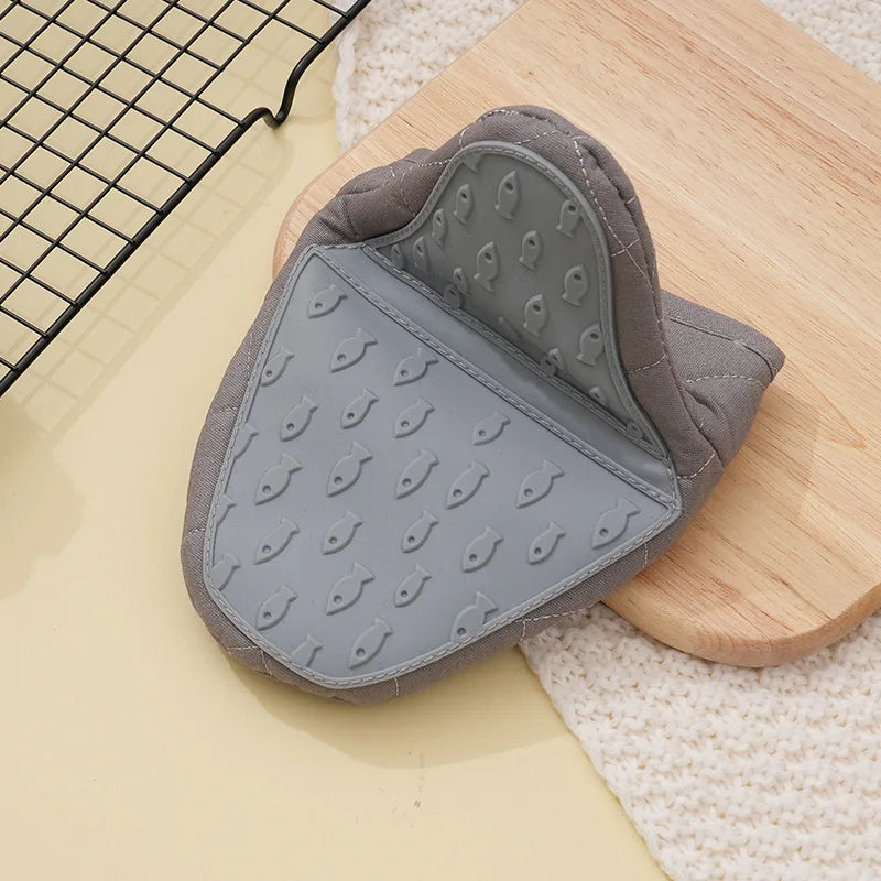 Silicone Oven Gloves Thickened Thermal Insulation 2pc Set Silicone Oven Gloves Qme