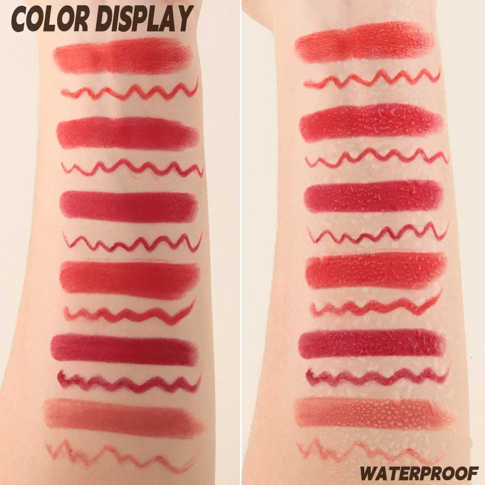 Long-Lasting Vibrant Lip Liner – No Smudge, 6 Shades Lip Liner Pencil Qme
