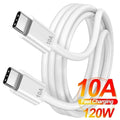 120W USB-C Fast Charging Cable | PD Data Cord 0.25M–3M USB-C Charging Cable Qme White 3m