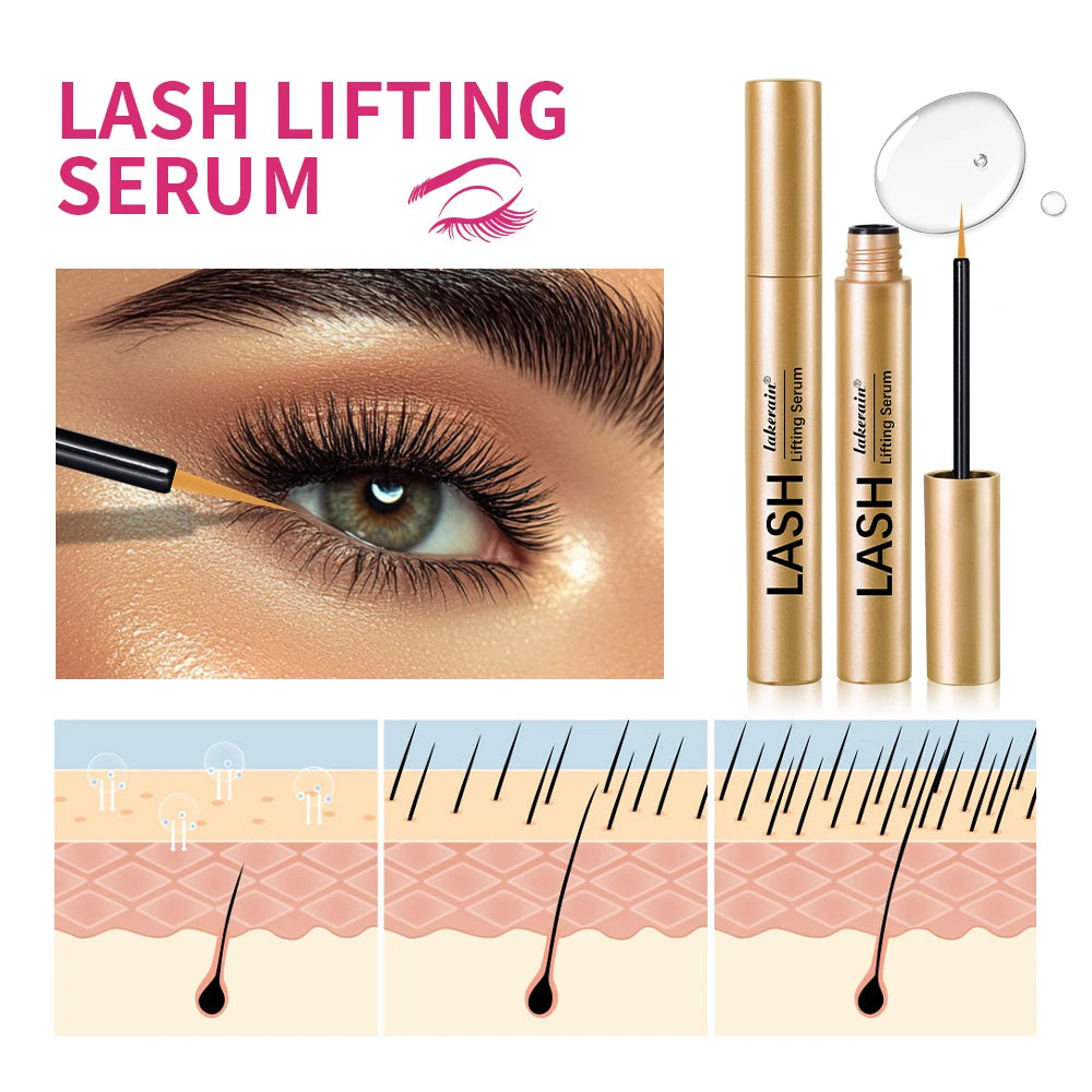 Lakerain Eyelash Serum – Lengthening, Curling & Nourishing Lashes Eyelash Growth Serum Qst