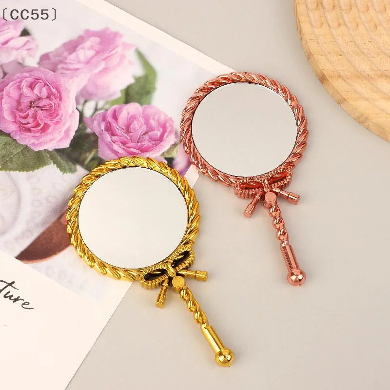 Vintage Baroque Handheld Makeup Mirror – Round Cosmetic Mirror Handheld Makeup Mirror Qst