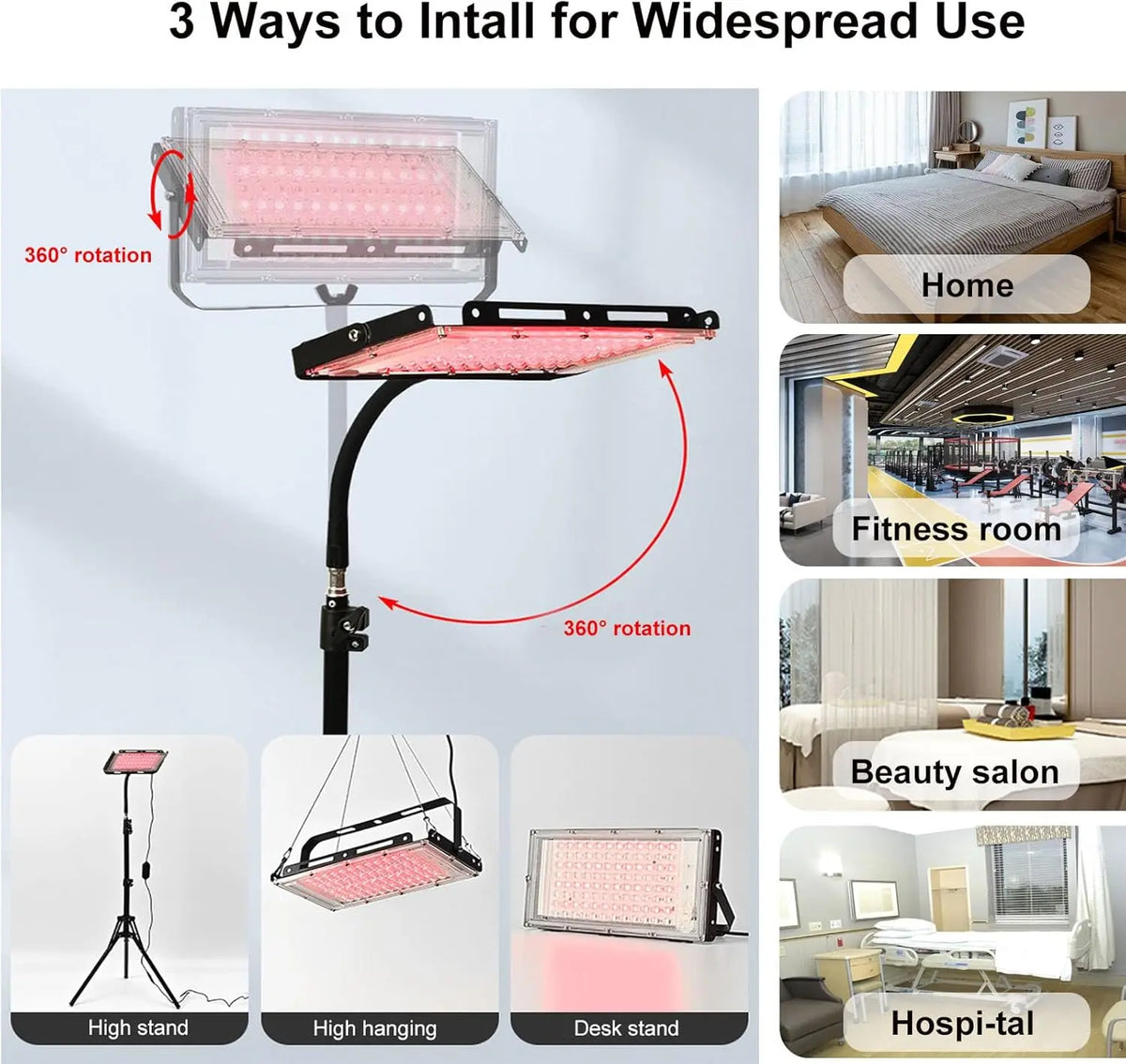 96 LED Red Light Therapy Lamp 660nm 850nm with Stand | Skin Care Red Light Therapy Lamp Qst