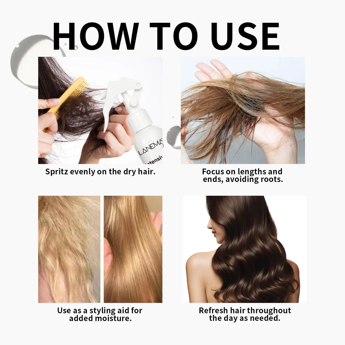 Intensive Moisturizing Hair Spray – All Hair Types, 120ml Leave-In Hair Spray Qst