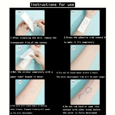 Rose Flower Herbal Temporary Tattoo – Waterproof Long-Lasting Temporary Tattoo Qme