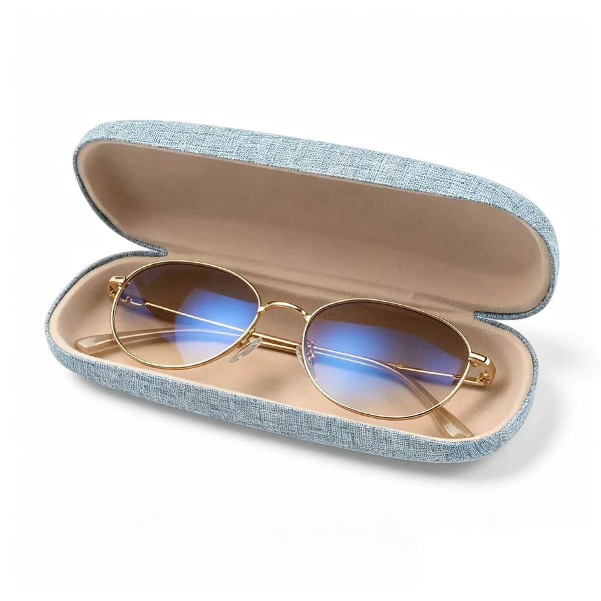 VOPHA Hard Shell Linen Glasses Case – Unisex Eyewear Box Eyeglass Case Qst
