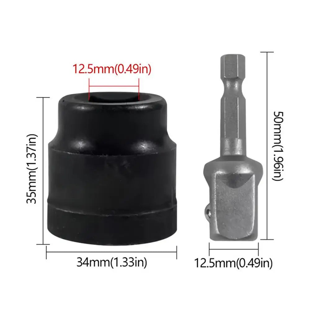 Jack Socket Drill Adapter – Heavy-Duty Vehicle Lifting Tool Drill Jack Adapter Qme Black