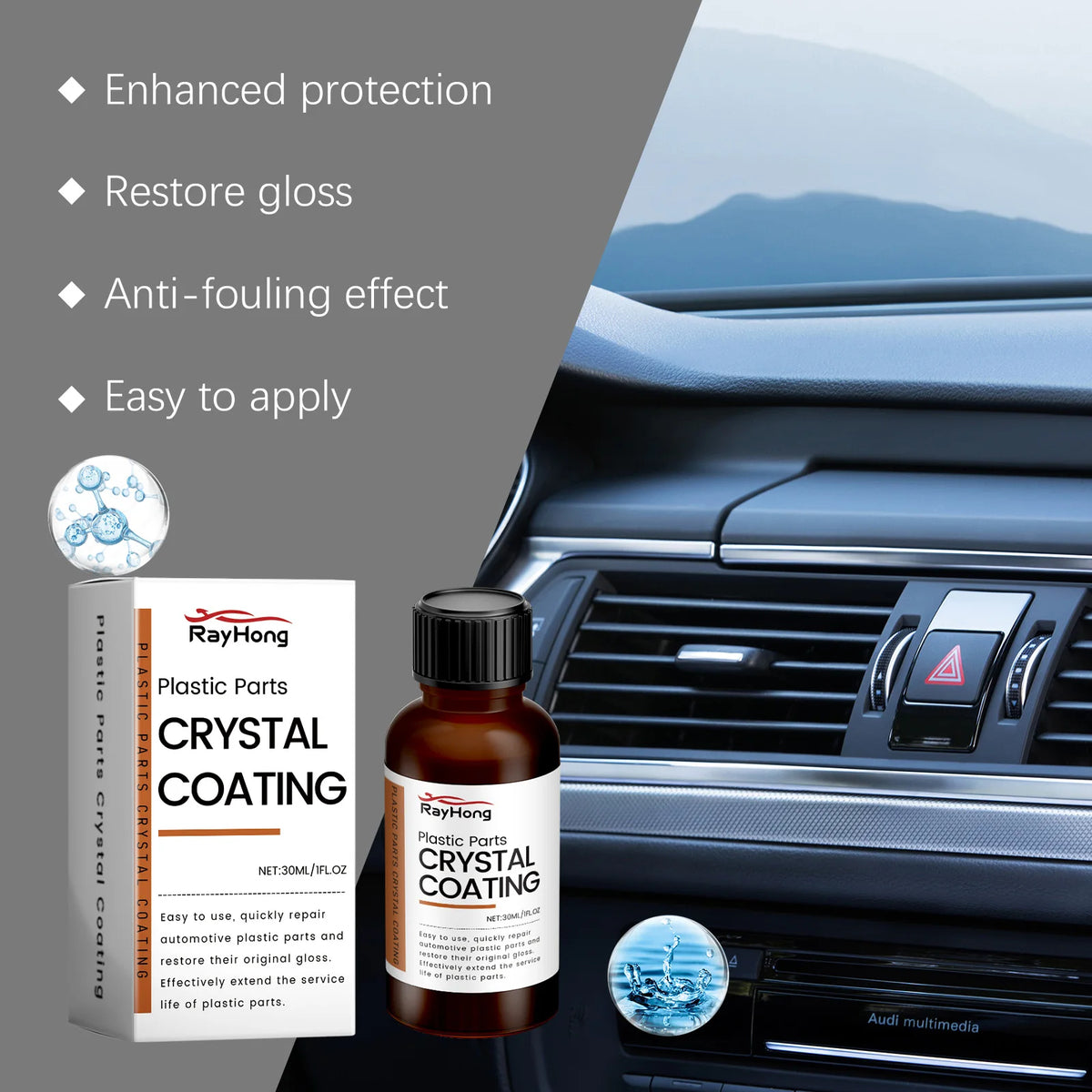 Rayhong Crystal Plastic Coating Agent – Car Gloss Protector Plastic Coating Agent Qst