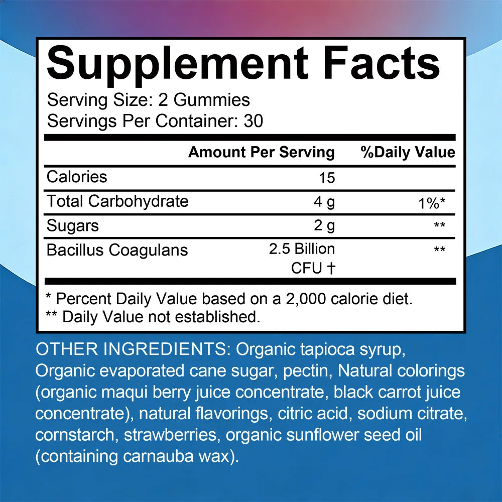 DETOXXTRA Probiotic Gummies 2.5B CFU – Family Berry Supplement Probiotic Gummies Qst