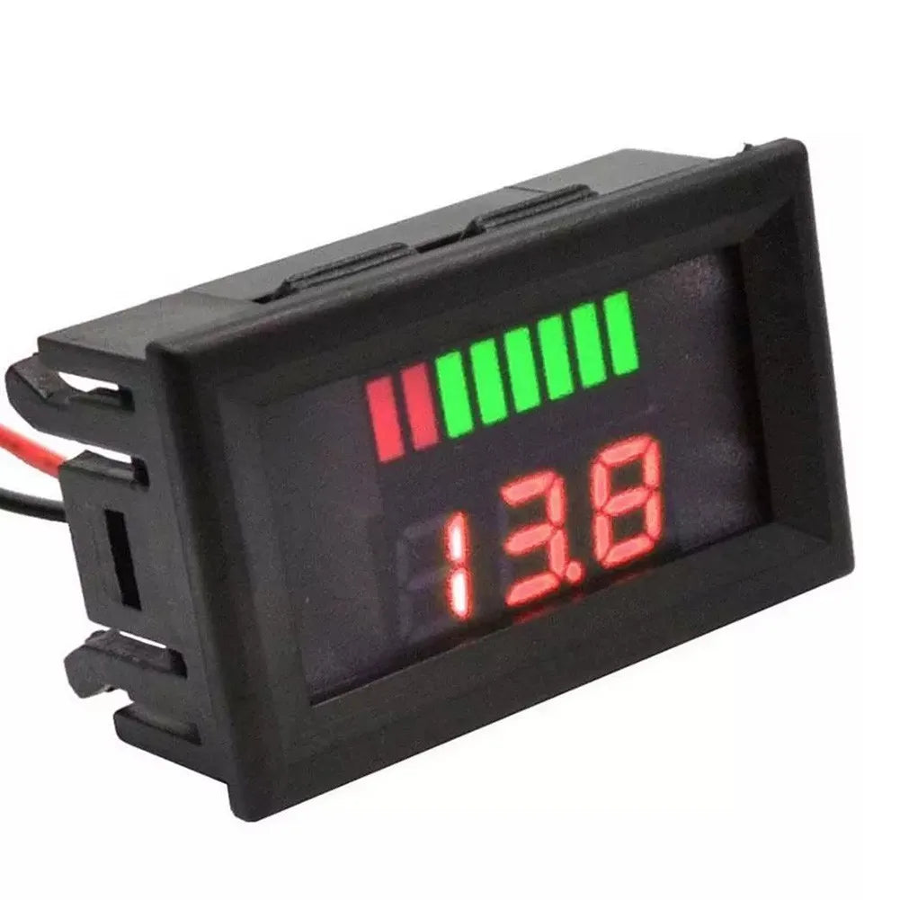 Digital Voltmeter 12-72V | Car, Marine & Motorcycle Battery Gauge Digital Voltage Gauge Qme Red