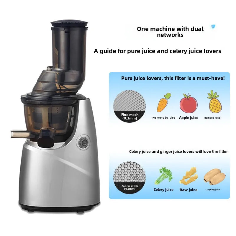 HAOYUNMA Large-Diameter Slow Masticating Juicer for Home Slow Masticating Juicer Qst white EU