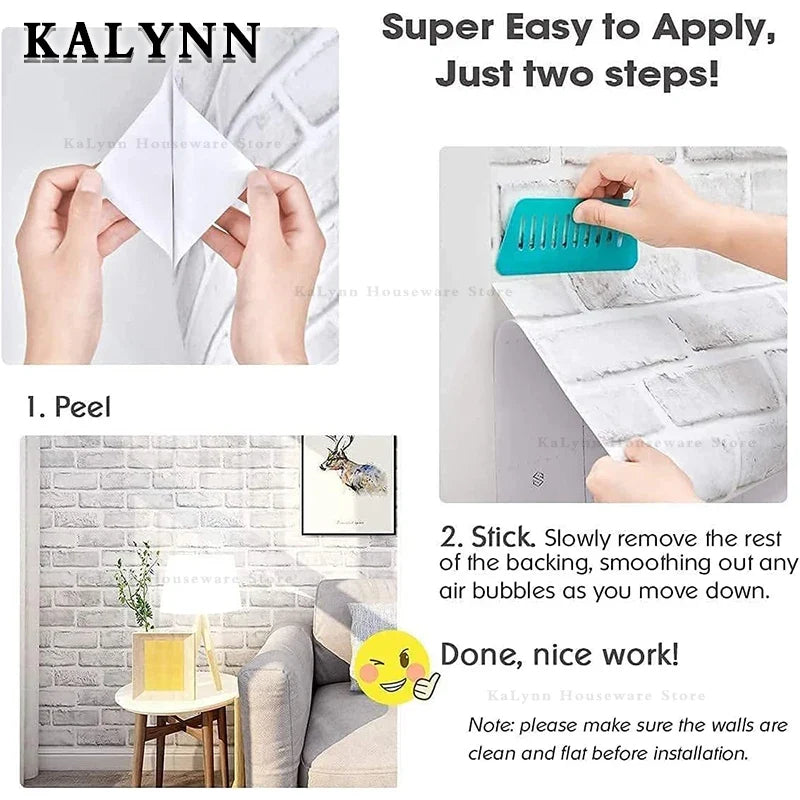 Brick Peel & Stick Wallpaper | Self-Adhesive Vinyl Contact Paper Peel & Stick Wallpaper Qme