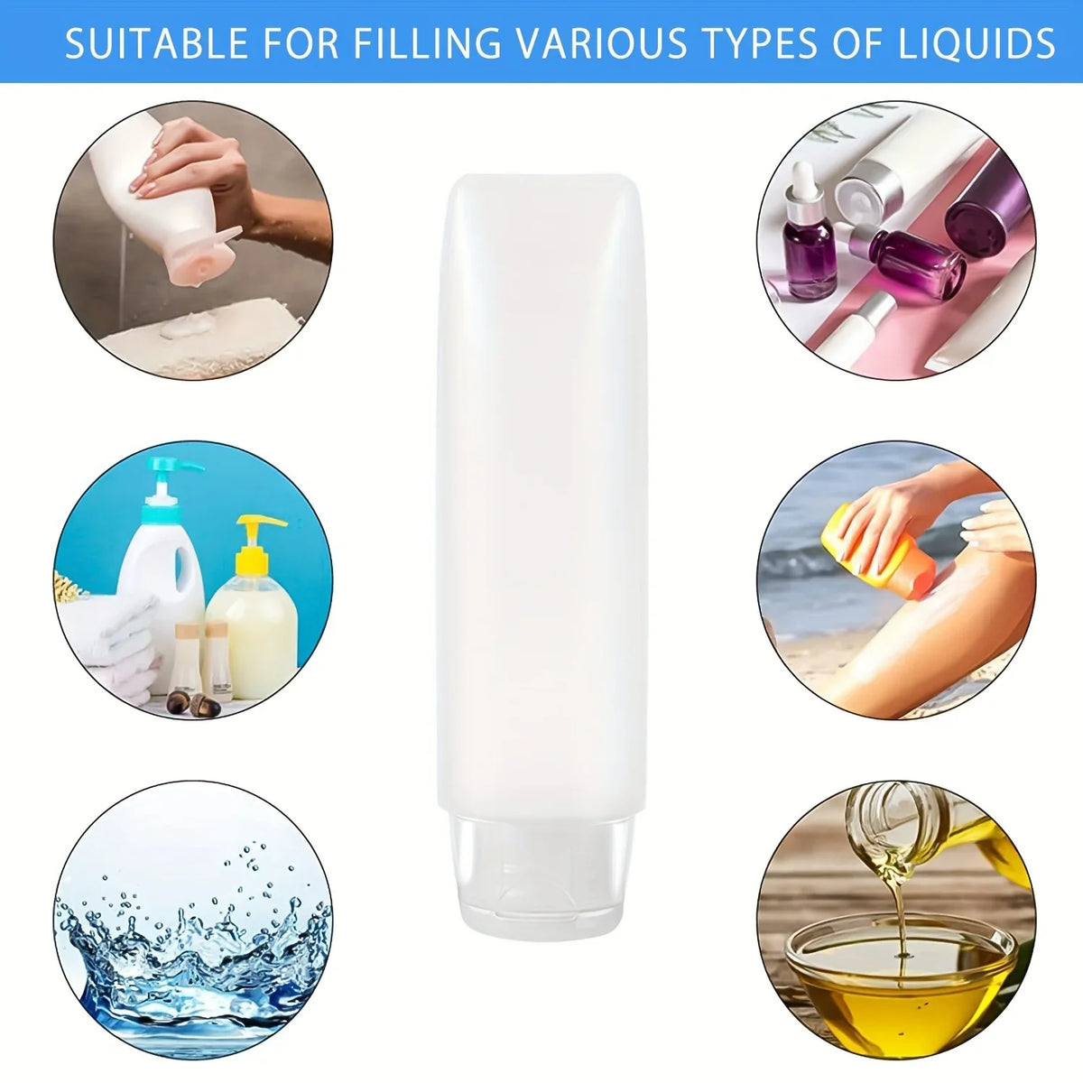 30-Pack Refillable Travel Squeeze Tube Bottles 30ml & 50ml Travel Tube Bottles Qme