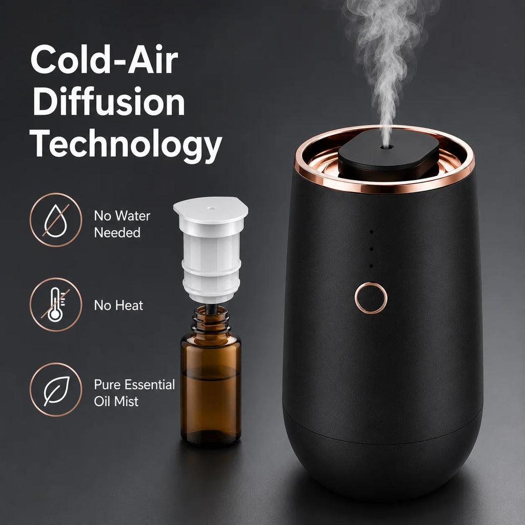 Waterless Cordless Essential Oil Diffuser – Car & Home Essential Oil Diffuser Qst