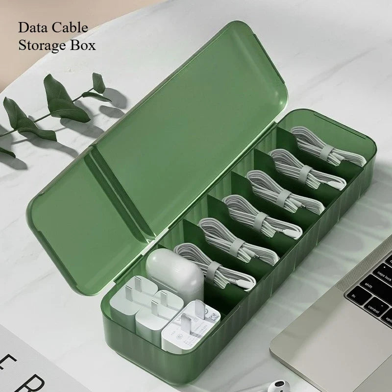 Desktop Cable Organizer Box with Lid – Cord Management Storage Cable Management Box Qme